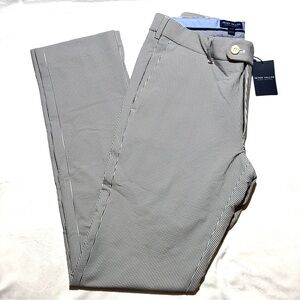 Peter Millar Black and White Striped Chinos, Size 30